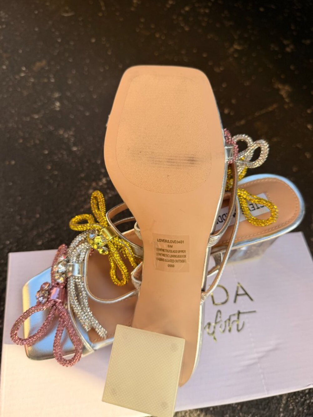 Steve Madden Colorful sparkly Summer Slip On Heels - Picture 4 of 4